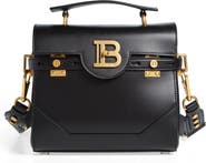 Balmain B-Buzz 23 Monogram Leather Top Handle Bag
