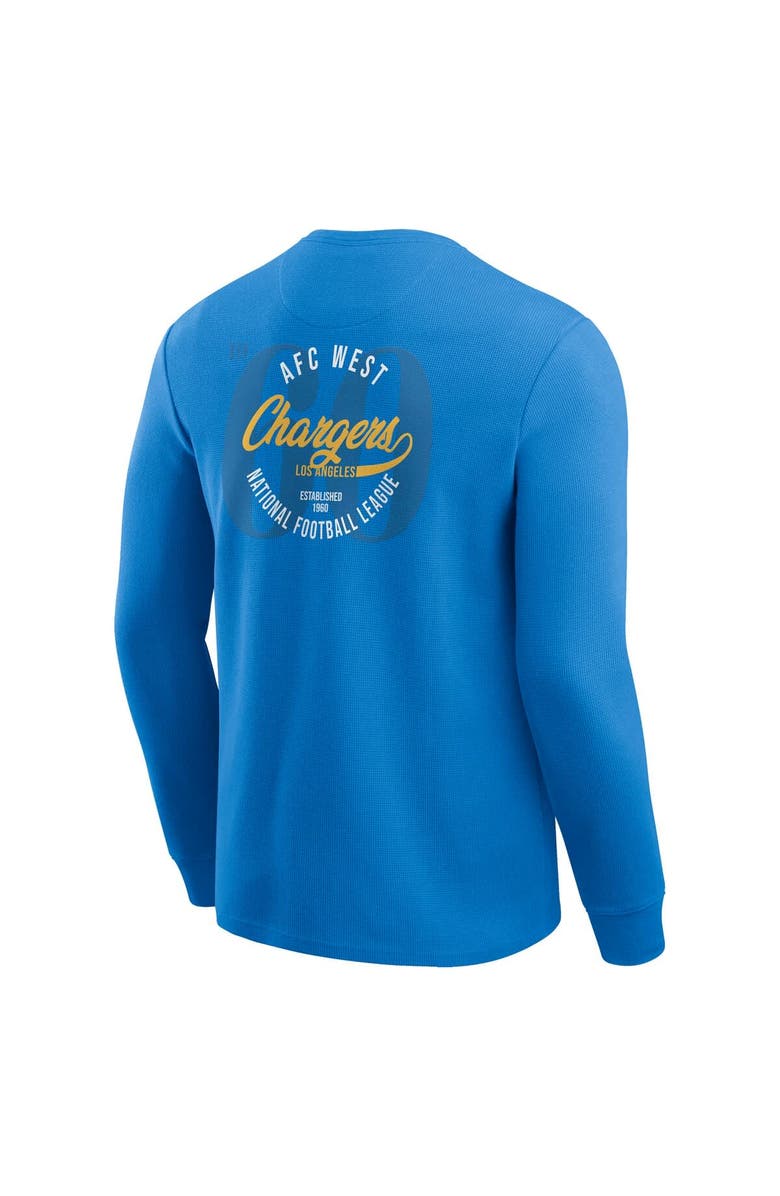 Darius Rucker Collection by Fanatics Men's Darius Rucker Collection by Fanatics Powder Blue Los Angeles Chargers Washed Waffle-Knit Long Sleeve T-Shirt, Alternate, color, Powder Blue