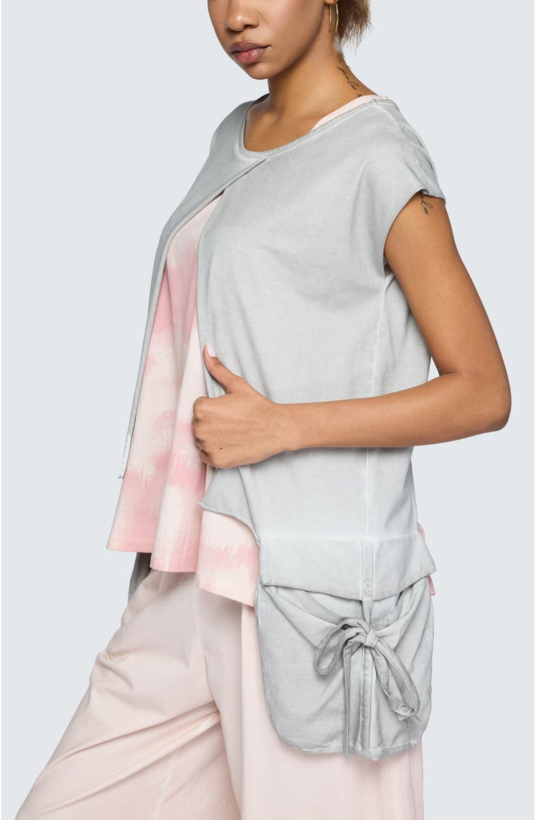 LUUKAA Elowyn Garment-Dyed Boxy Blouse, Alternate, color, Ash Grey