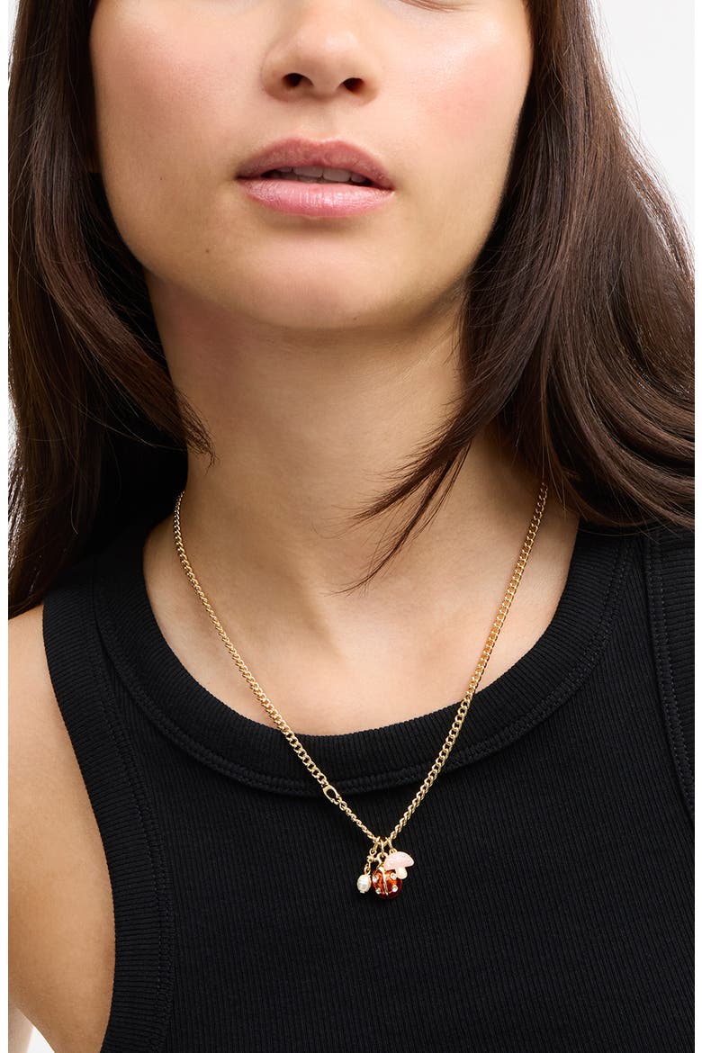 Charm Pendant Necklace, Alternate, color, RED