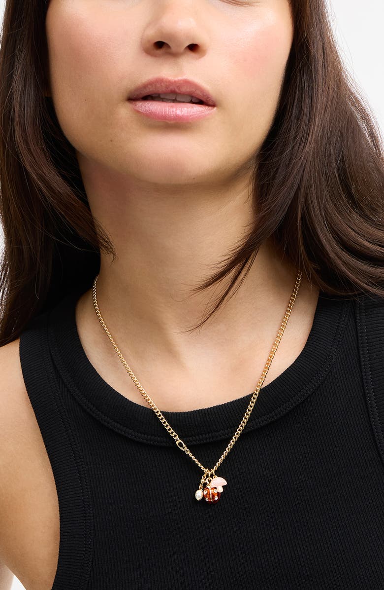 COACH Charm Pendant Necklace, Alternate, color, 