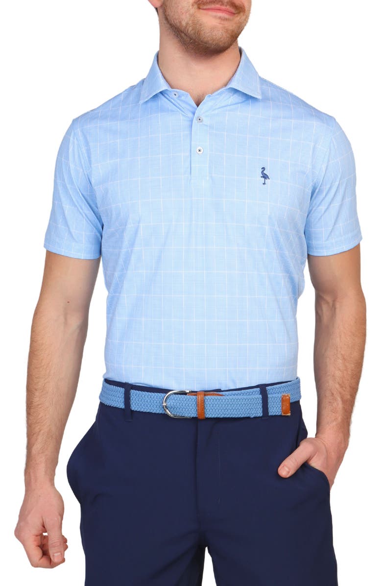 TailorByrd Micro Check Performance Golf Polo, Alternate, color, Blue