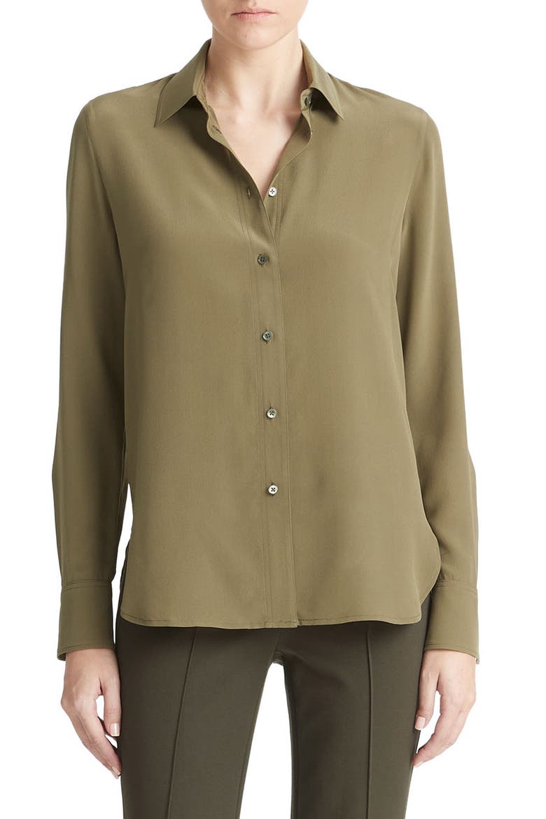 Stretch Silk Blouse, Main, color, WASHED VINE