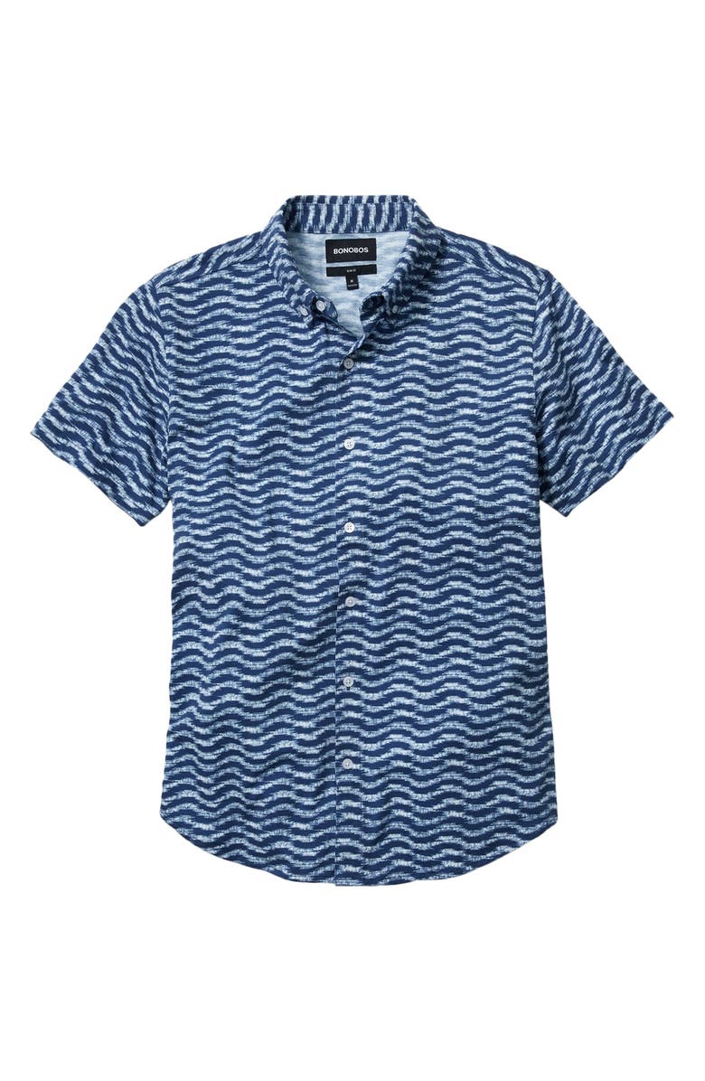 Bonobos Riviera Short Sleeve Jersey Button-Down Shirt, Main, color,