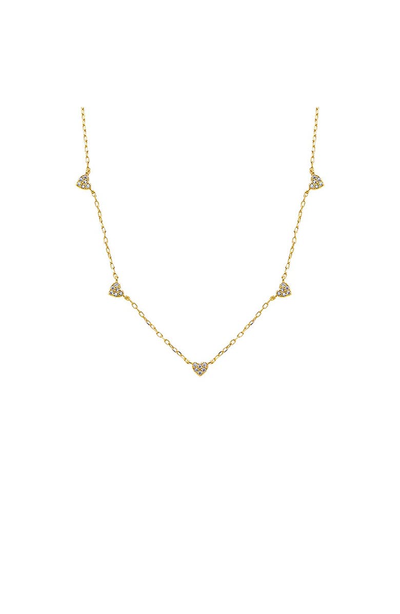 BY ADINA EDEN Pave Five Heart Charm Necklace, Main, color, 