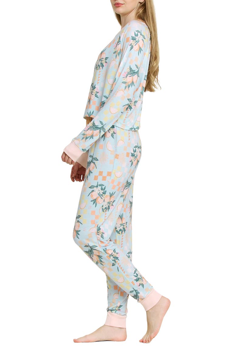 Star Seeker Brushed Jersey Pajamas, Alternate, color, CITRUS CHECK