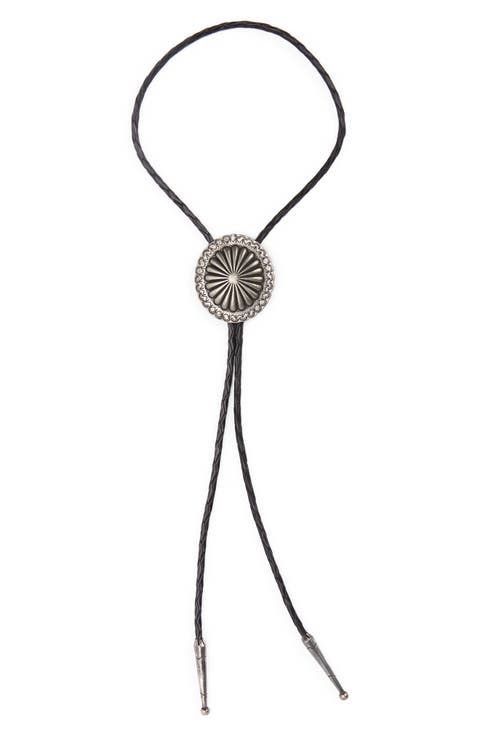 Leather Bolo Tie with Concho