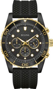 BULOVA Classic Silicone Strap Watch, 43mm