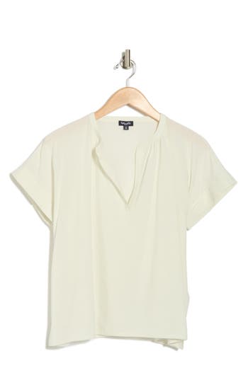 Splendid Tina Linen & Cotton Top In Paper