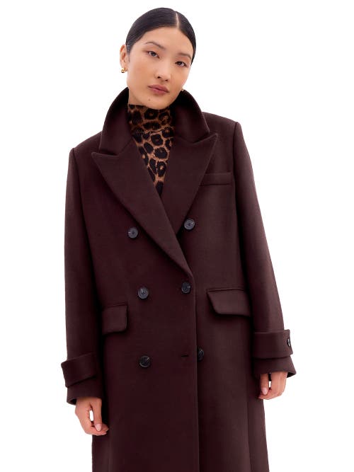 Ro&zo Wool Blend Oversized Coat In Brown