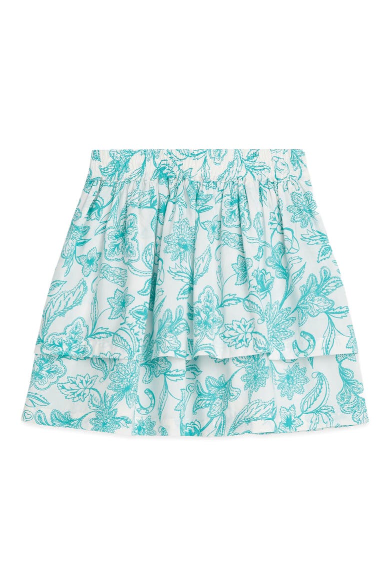 Kids' Floral Tiered Skirt, Alternate, color, LUCKY BANDANA EGGNOG