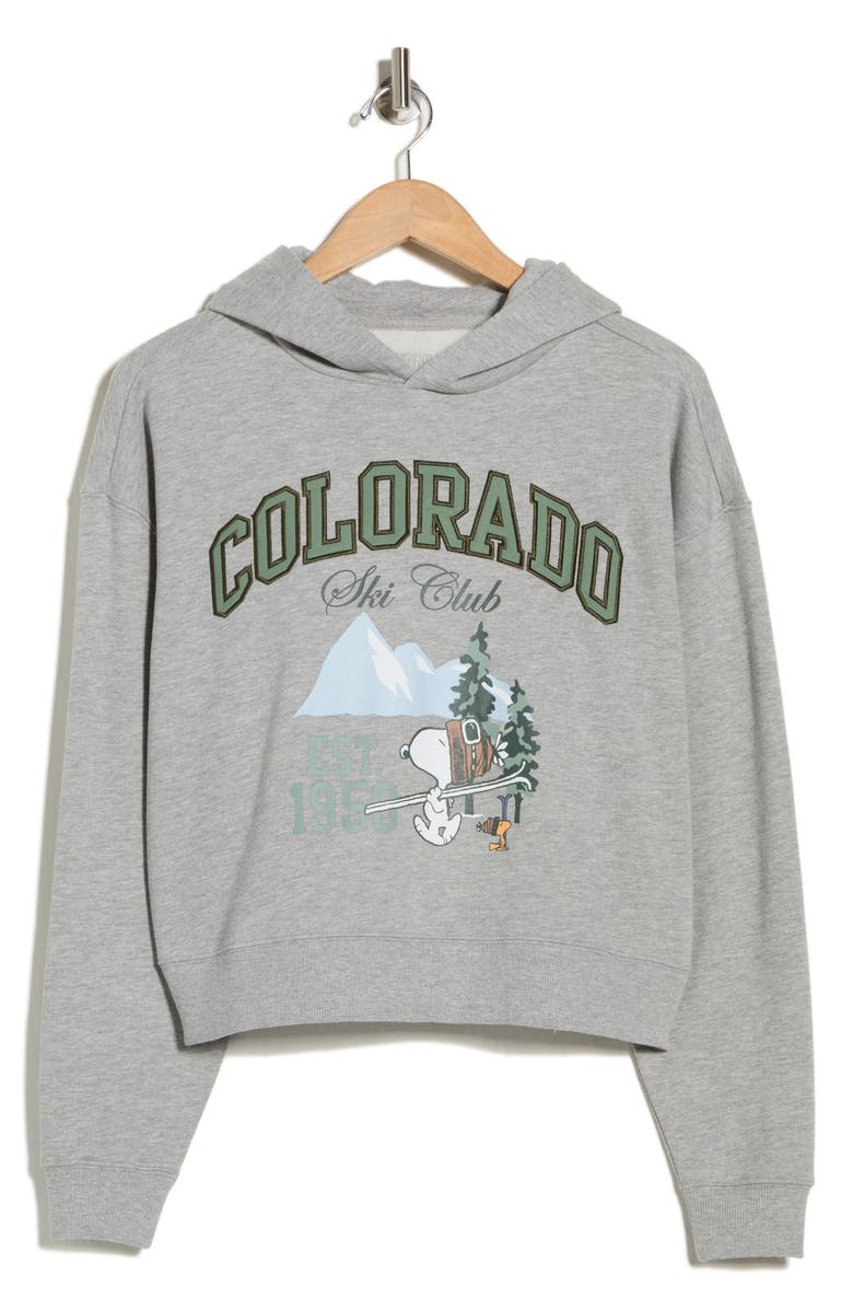 Hi Res x Peanuts Colorado Ski Club Graphic Hoodie, Main, color, Heather Grey