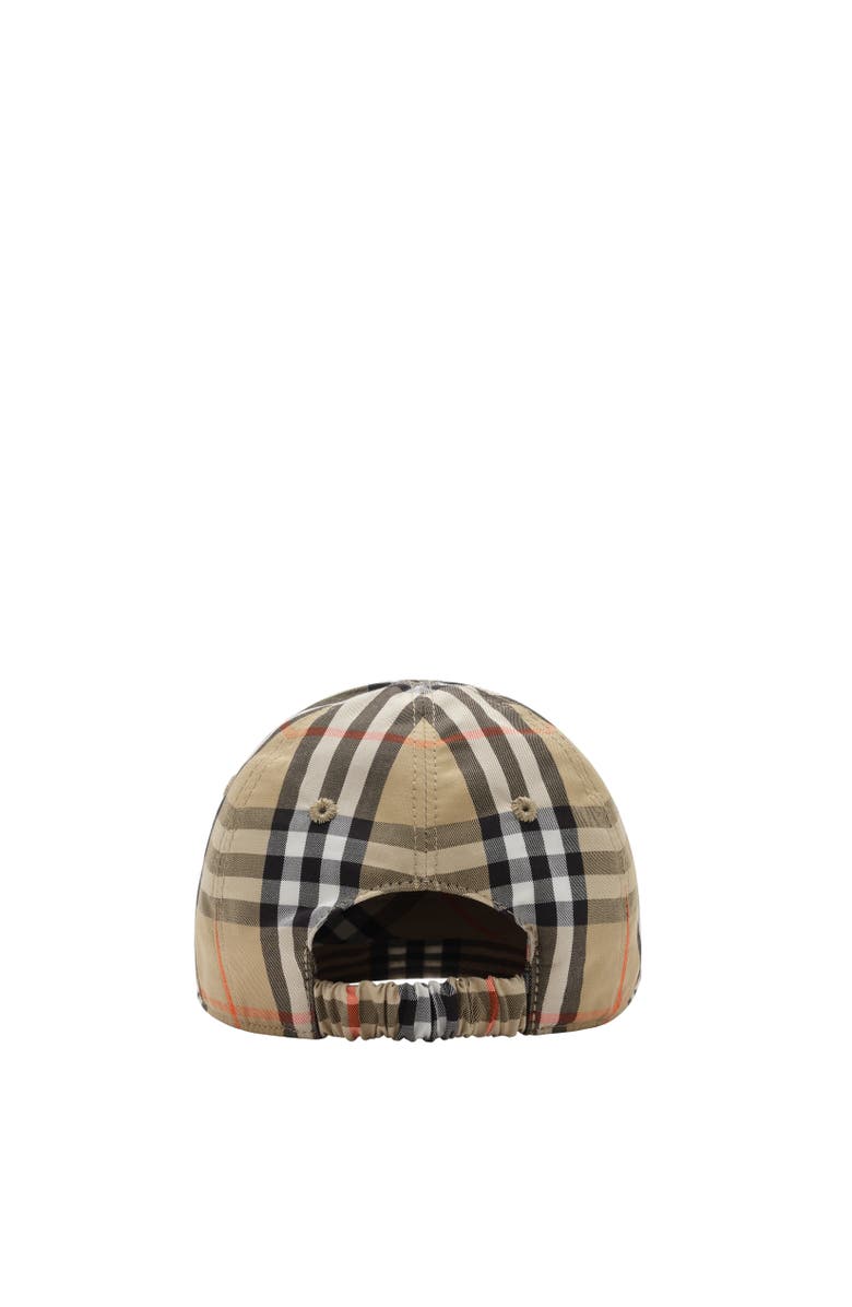 Burberry Check Cotton Baseball Cap, Alternate, color, Sand Beige