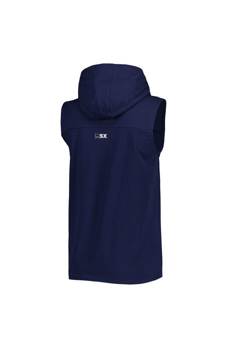 MSX BY MICHAEL STRAHAN Men's MSX by Michael Strahan Navy New England Patriots Relay Sleeveless Pullover Hoodie, Alternate, color, 