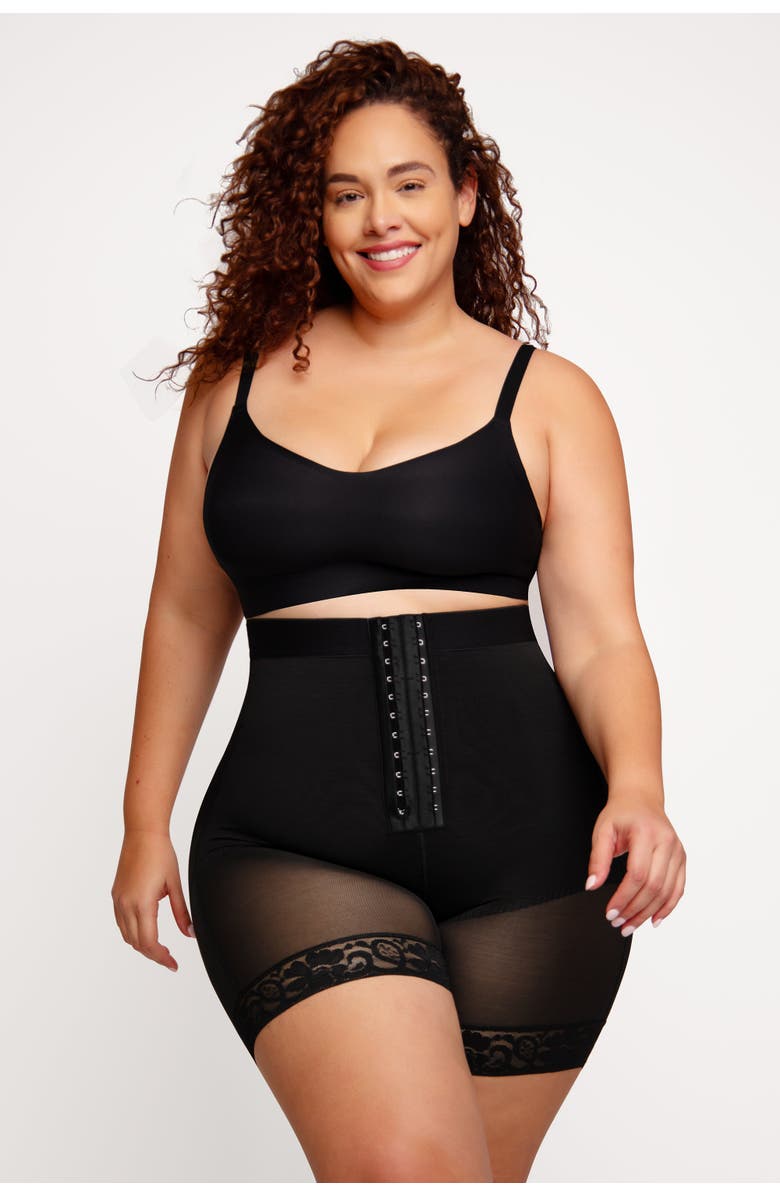 Shapellx AirSlim 2-In-1 High-Waisted Booty Lift Shaper Shorts, Main, color, Jet Black