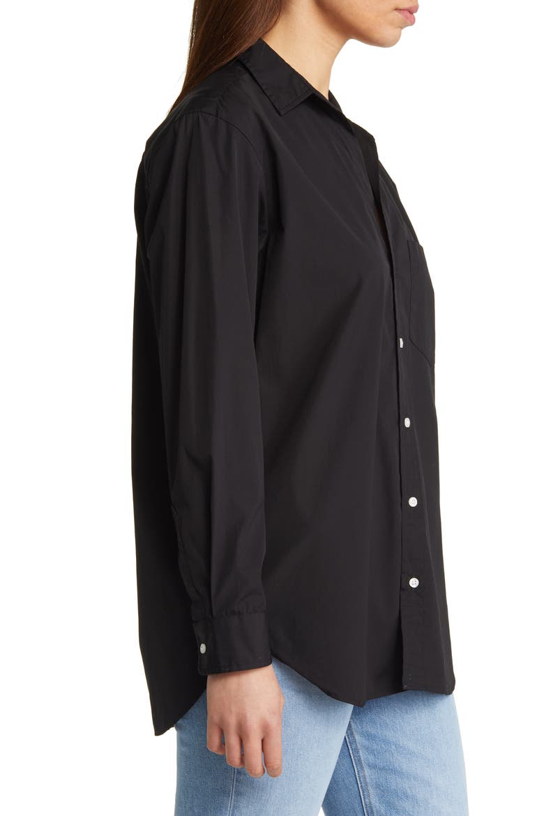 Joedy Cotton Button-Up Shirt, Alternate, color, BLACK SUPERLUXE
