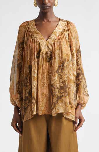 Kindred Spirit Carousel Batwing Silk Blend Top