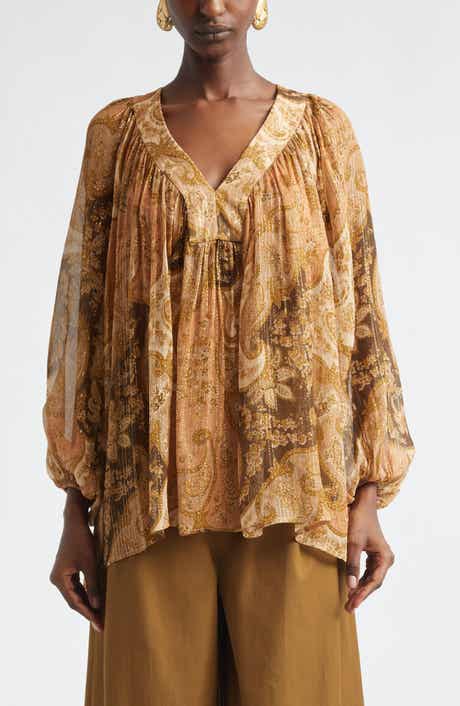 Kindred Spirit Carousel Batwing Silk Blend Top