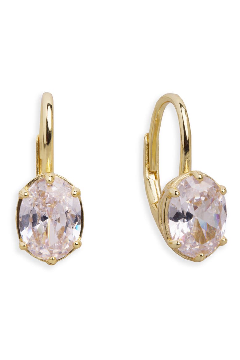 Cubic Zirconia Earrings, Main, color, GOLD