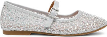 Kids' Blessed Rhinestone Mesh Mary Jane Flat