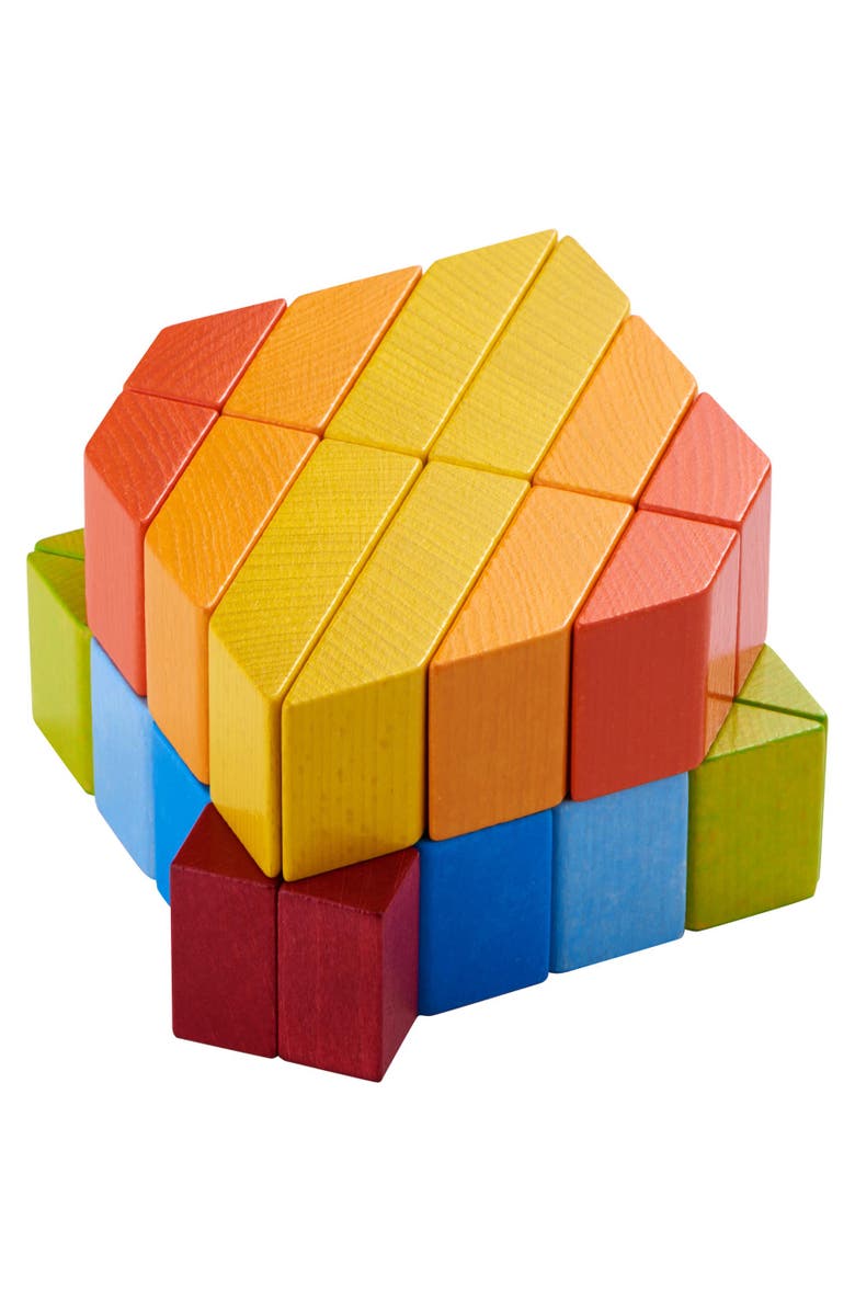 HABA 3D Arranging Game Creative Stones with 28 Wooden Blocks, Alternate, color, Multi