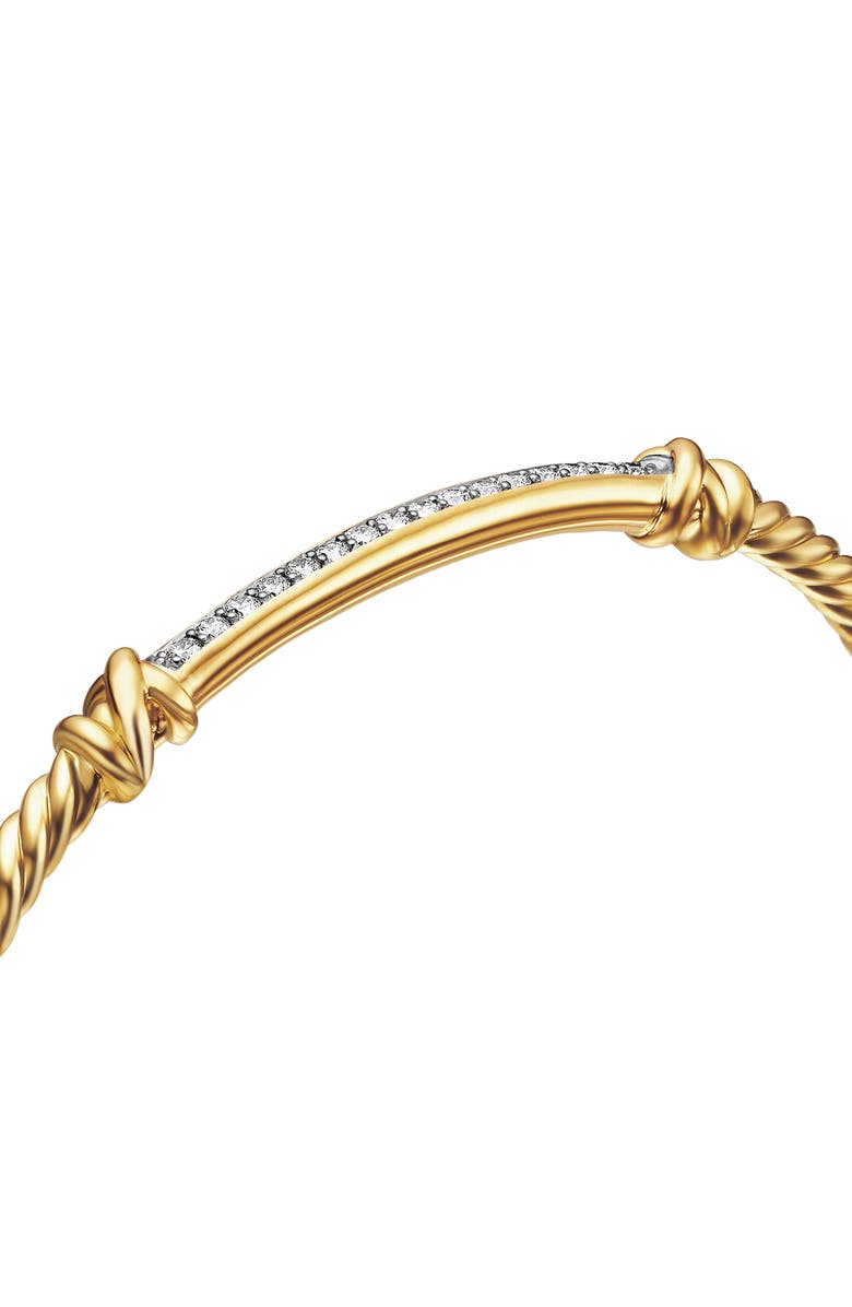David Yurman Petite Helena Cablespira<sup>®</sup> Station Bracelet with 18K Yellow Gold with Diamonds, 3mm, Alternate, color, Diamond/ Yellow Gold