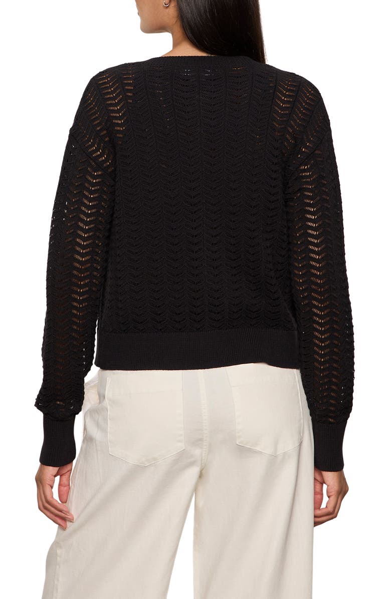 Sanctuary For Keeps Pointelle Cardigan, Alternate, color, Black