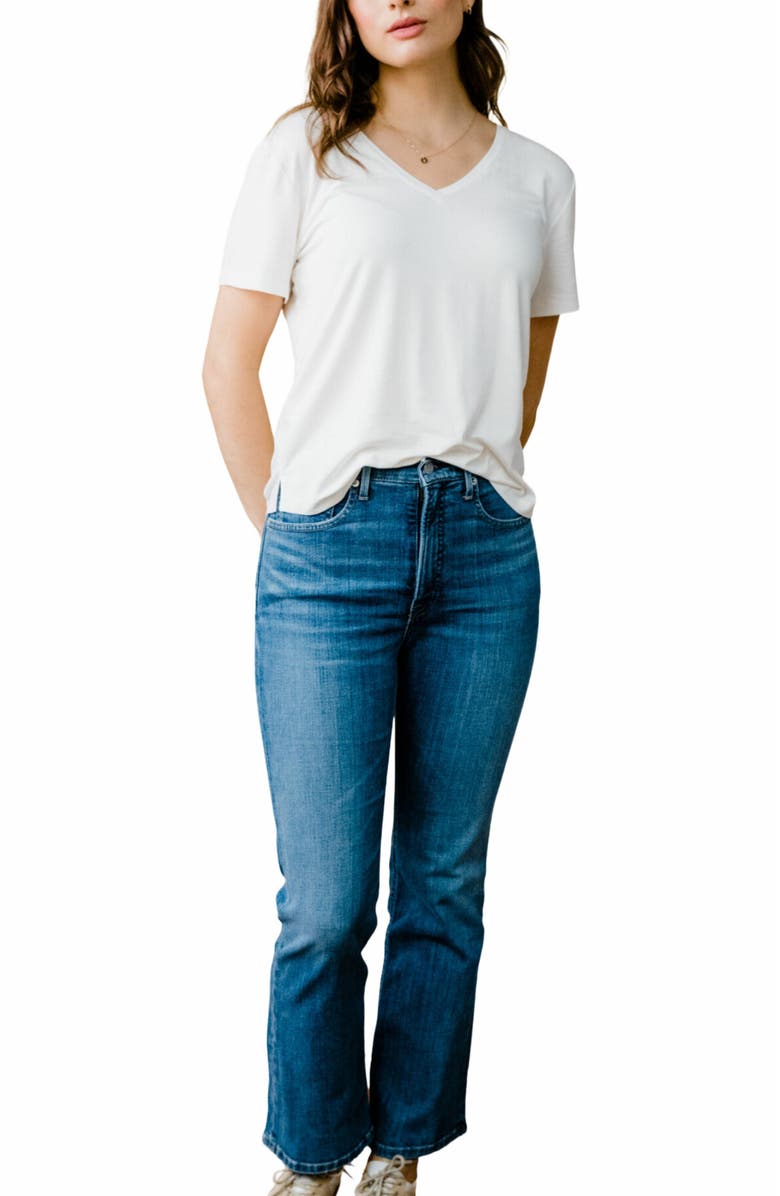 ABLE Holly Kick Flare, Main, color, Medium Indigo Wash