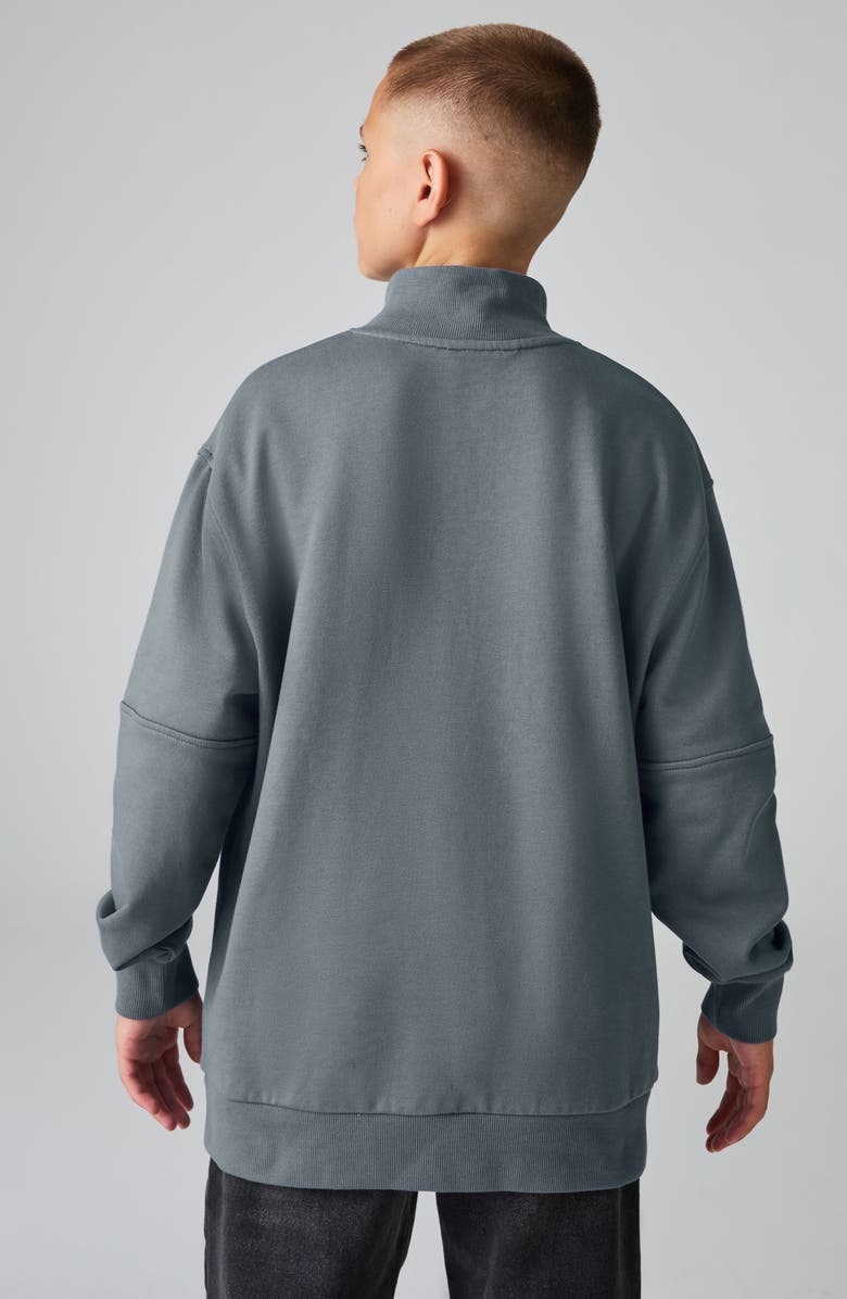 smALLSAINTS by ALLSAINTS Kids
 Biggy Quarter Zip Sweatshirt, Alternate, color, Dusky Blue