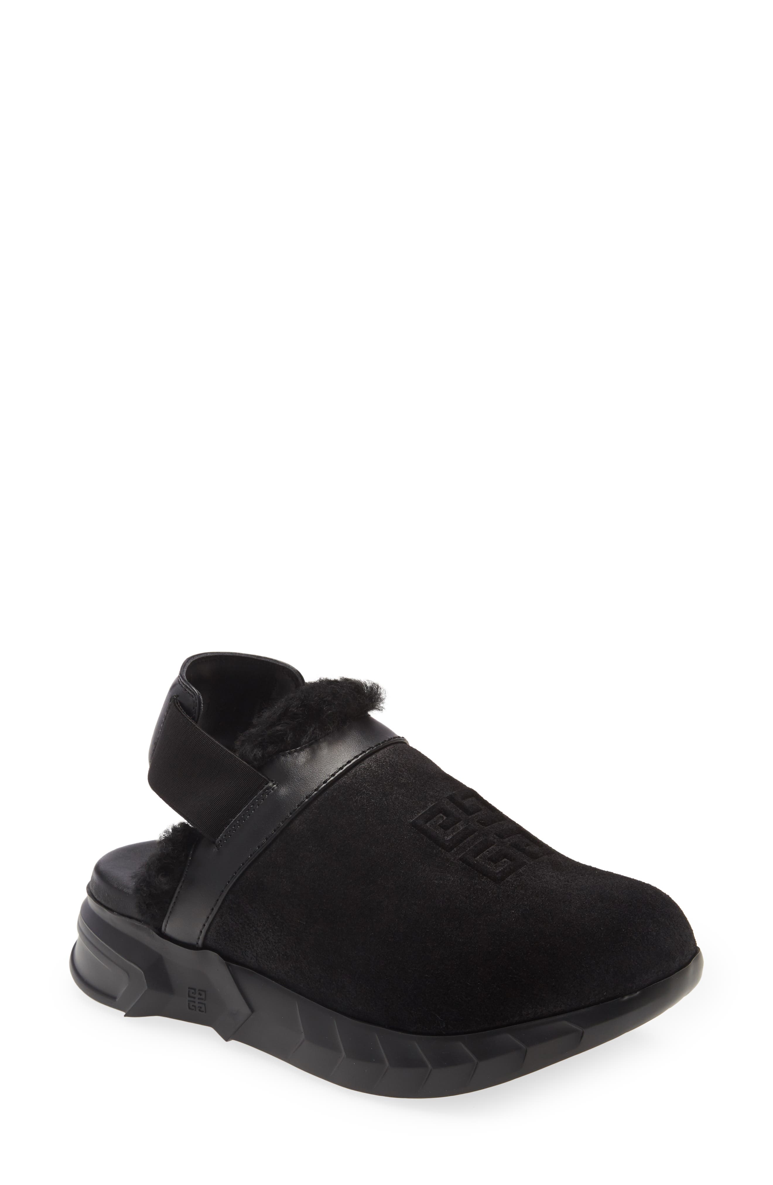 Marshmallow Genuine Shearling Lined Clog, Main, color, BLACK