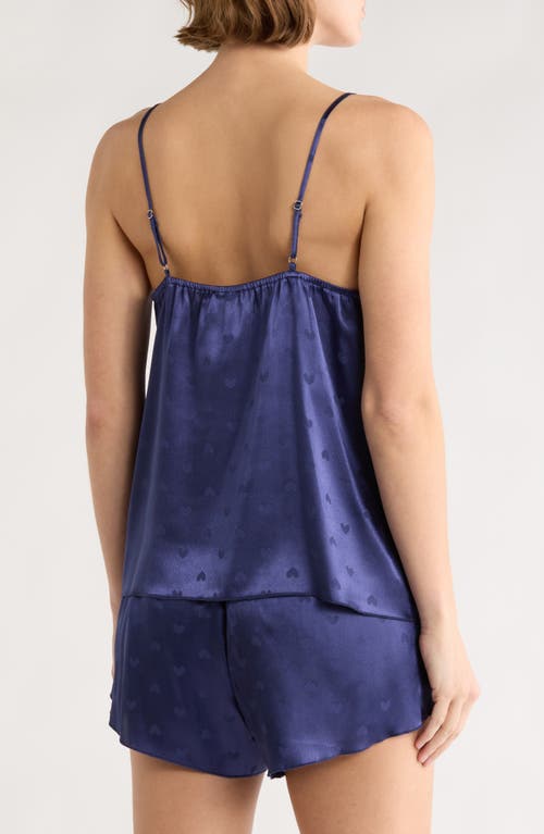 Splendid Satin Cami Short Pajamas In Blue