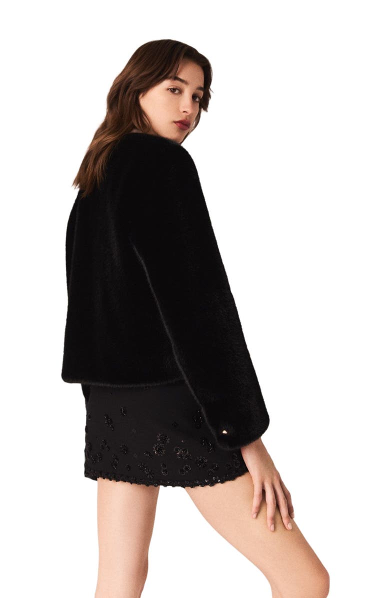 maje Short faux fur coat, Alternate, color,