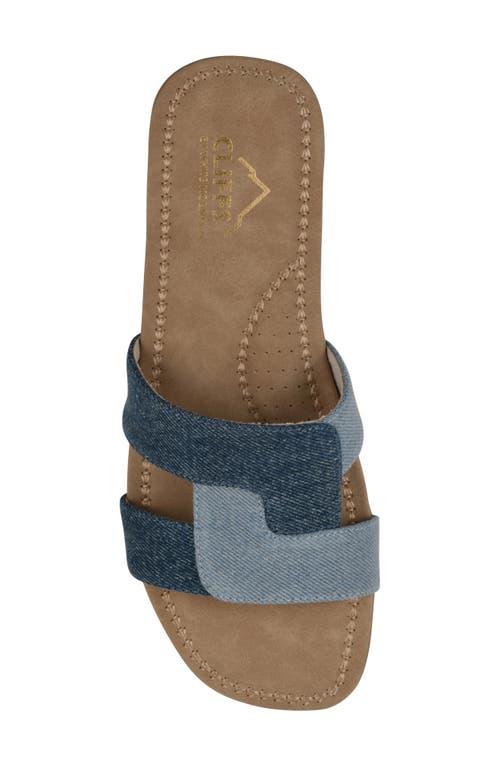 Cliffs By White Mountain Fraida Slide Sandal In Mid Blue Denim