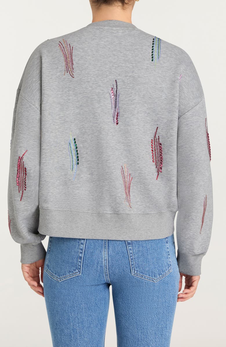 Cinq à Sept Brandy Rhinestone Cotton Blend Sweatshirt, Alternate, color, Heather Grey Multi