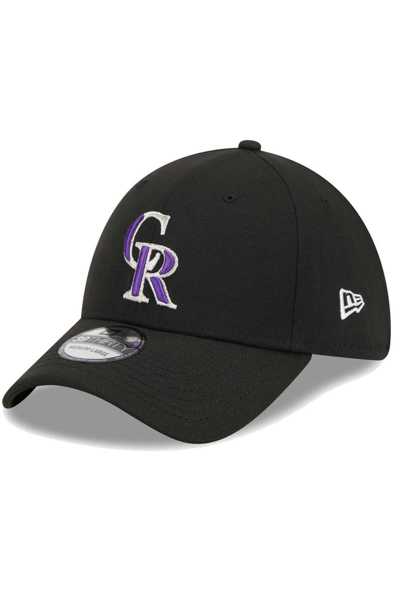 Men's New Era Black Colorado Rockies Logo 39THIRTY Flex Hat, Main, color, Black