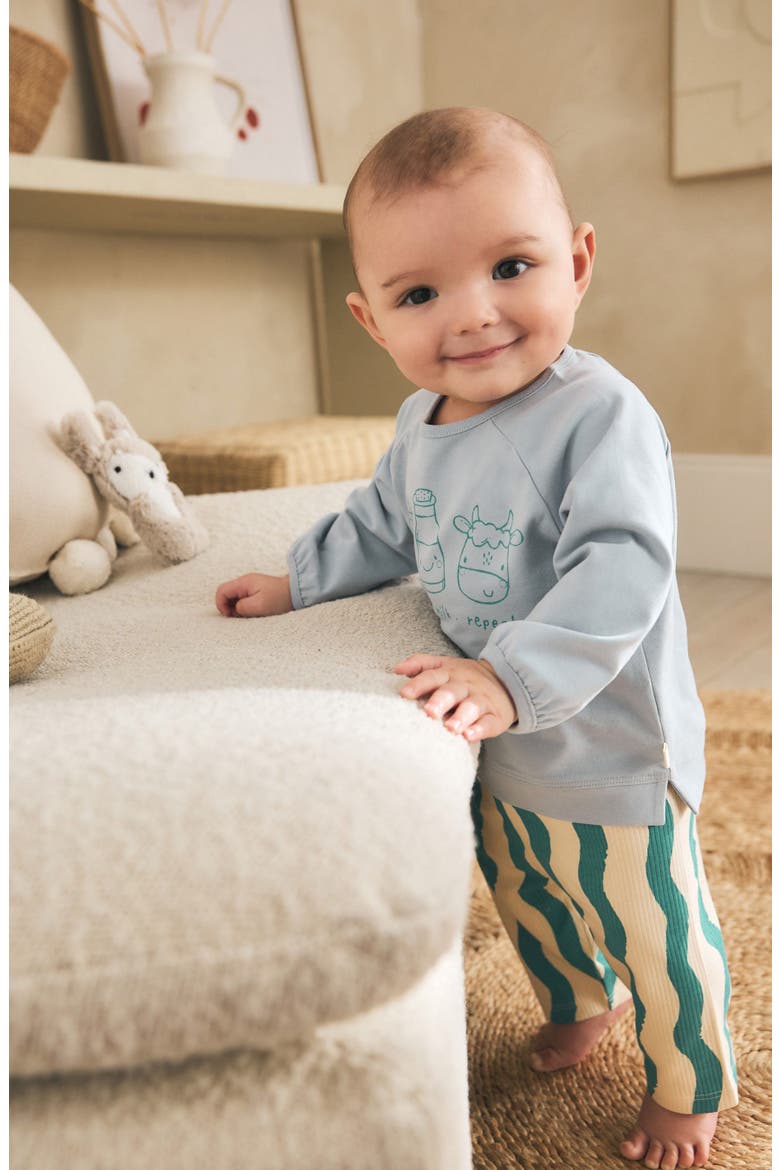 Breakfast Trio Sweatshirt & Pants Set, Alternate, color, BLUE