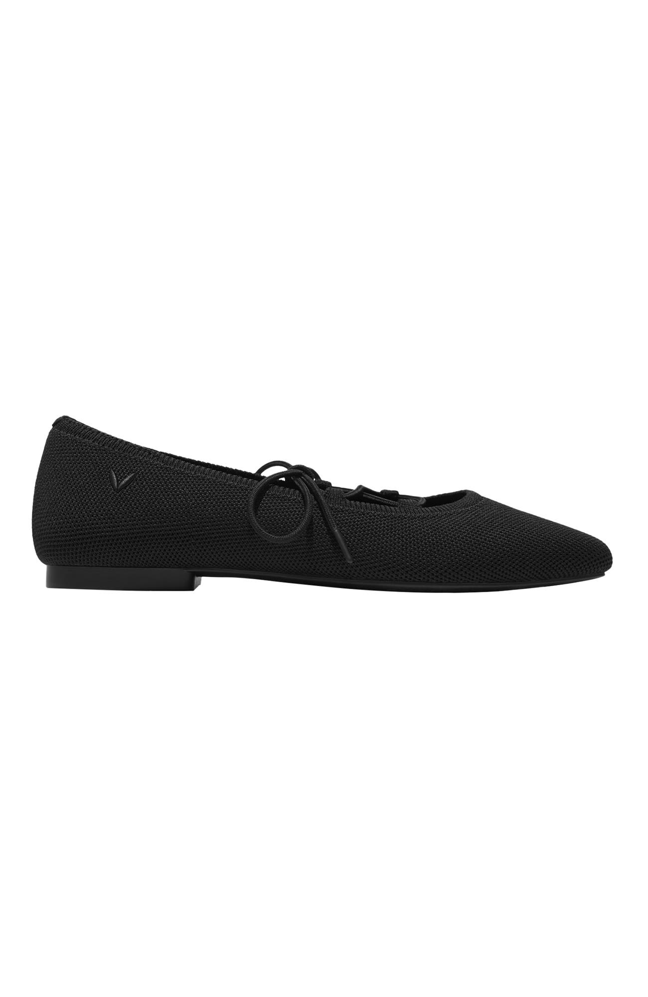 Miley Square-Toe Ballet Flats Lace-Up Mary Janes Miley, Alternate, color, Black