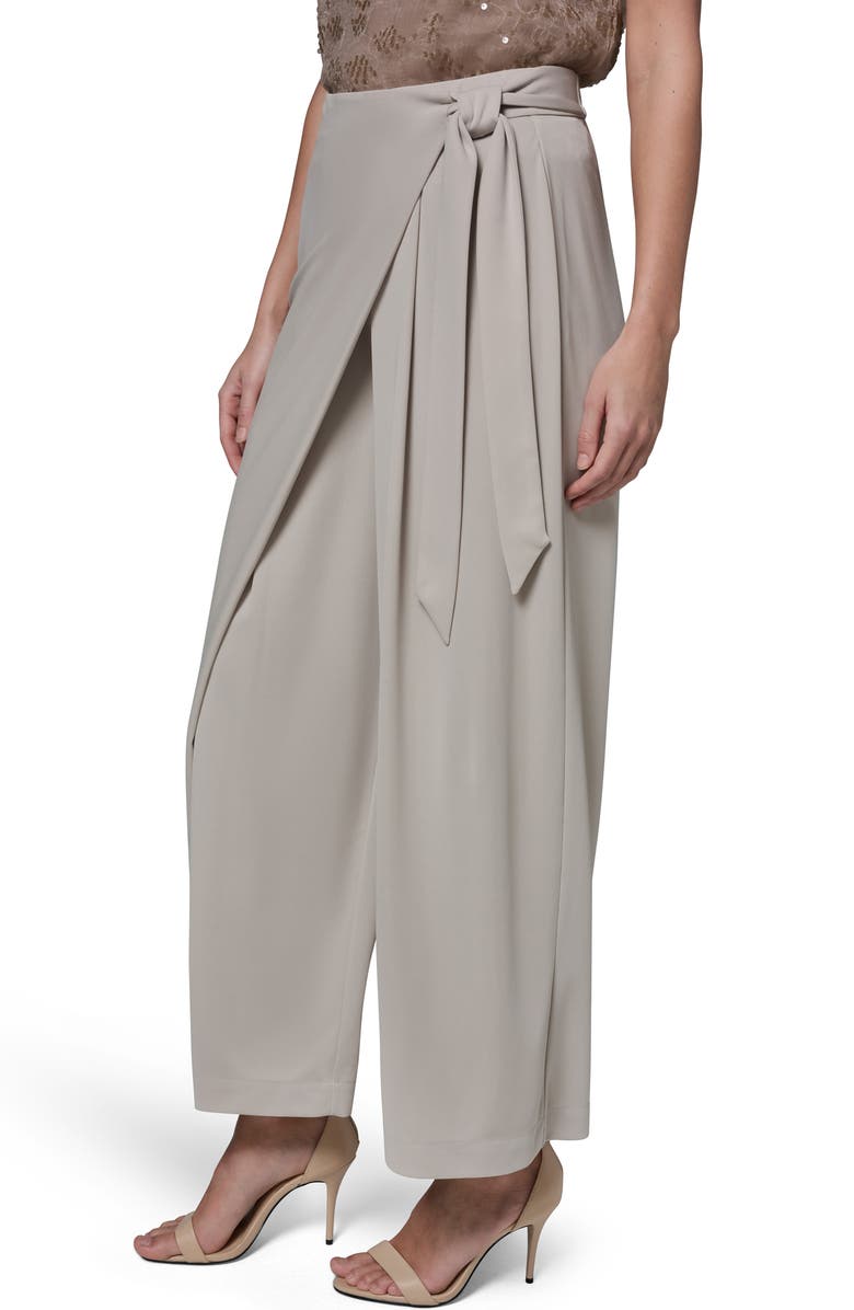 Donna Karan New York Wrap Front Wide Leg Pants, Alternate, color, Tuscan Grey