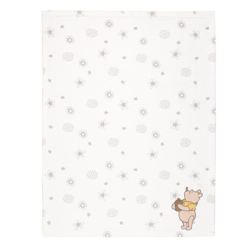 Lambs & Ivy Disney Baby Winnie The Pooh Fleece Appliqued Baby Blanket In White