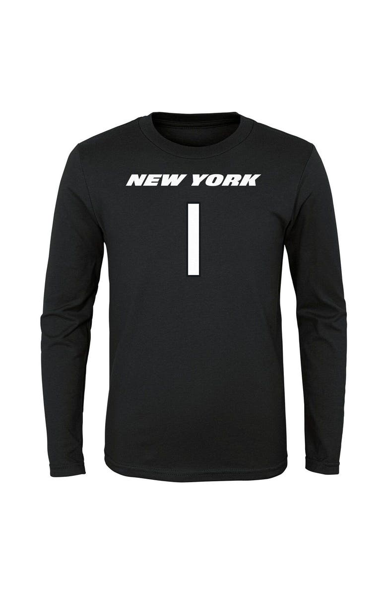 Outerstuff Youth Sauce Gardner Black New York Jets Mainliner Player Name & Number Long Sleeve T-Shirt, Alternate, color, 