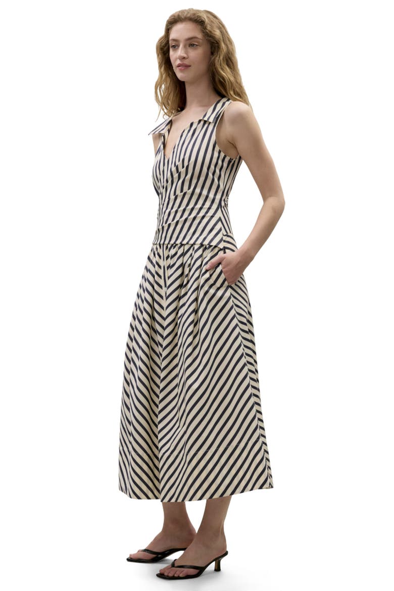 Isla Stripe Poplin Dress, Alternate, color, Cream Stripe