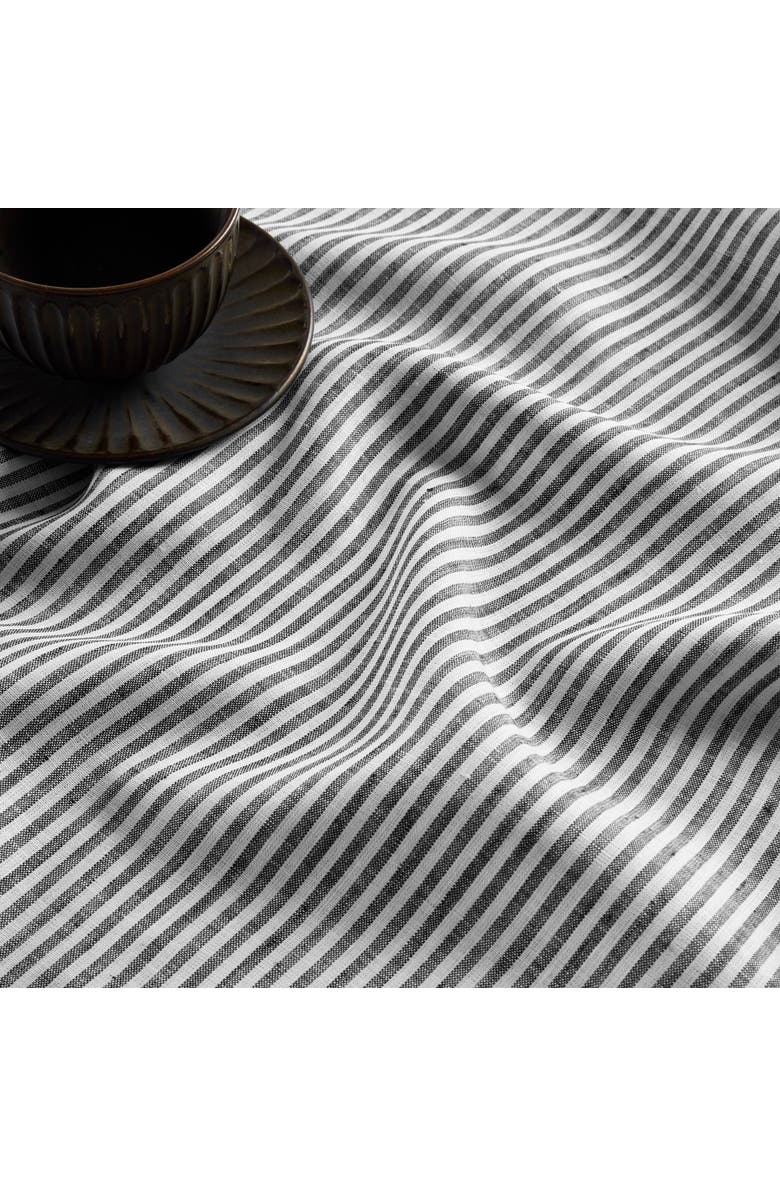 Solino Home Linen Dinner Napkins - Narrow Stripe, 20" x 20" Inch, Alternate, color, Black And White