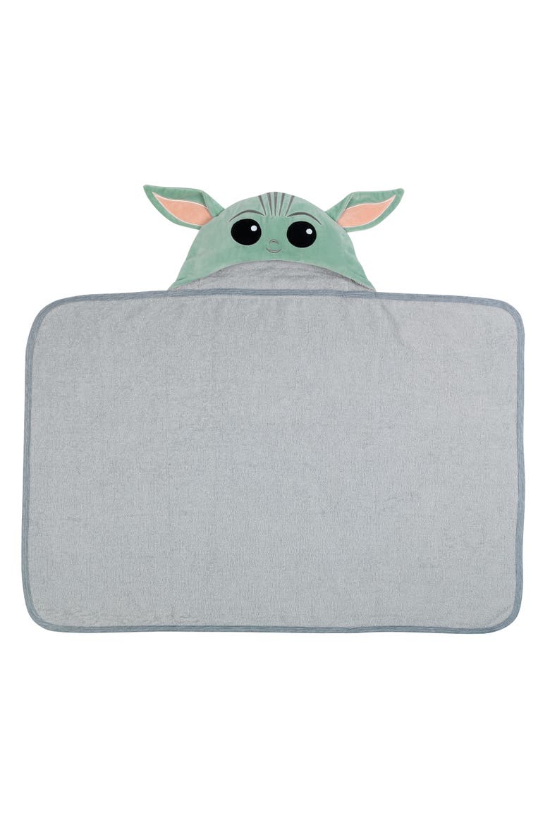 Star Wars The Child/Baby Yoda/Grogu Gray Hooded Baby Bath Towel, Alternate, color, Gray