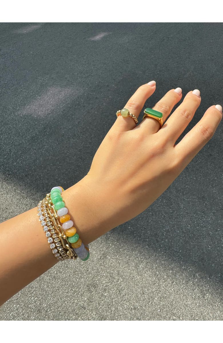 seree Lavender Field Multicolor Jade Stone Bangle, Alternate, color, Purple