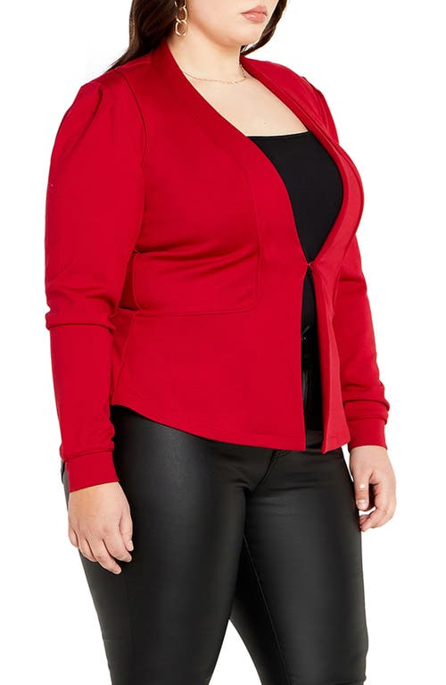 City Chic Liana Stretch Ponte Jacket In Red