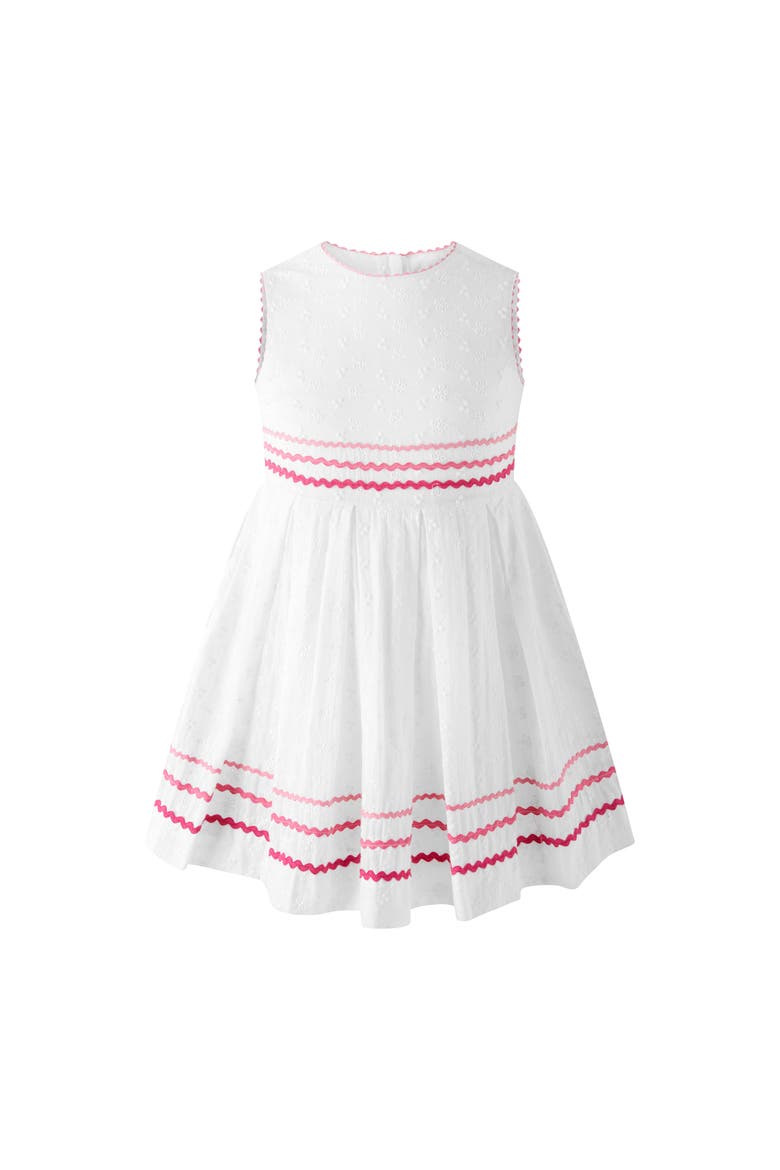 Eyelet Ric Rac Dress, Main, color, White