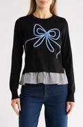 Nanette Lepore Soutache Bow Twofer Sweater