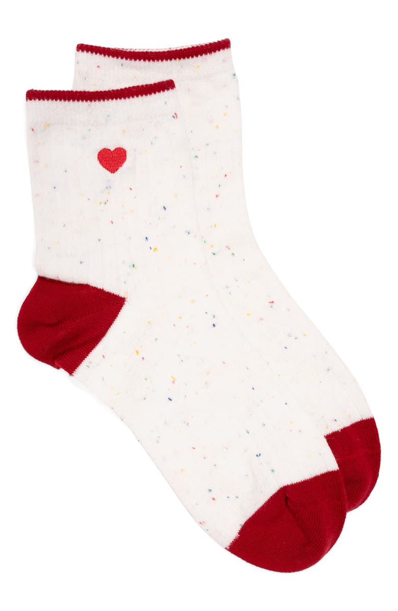 MUK LUKS Embroidered Crew Socks, Main, color, 