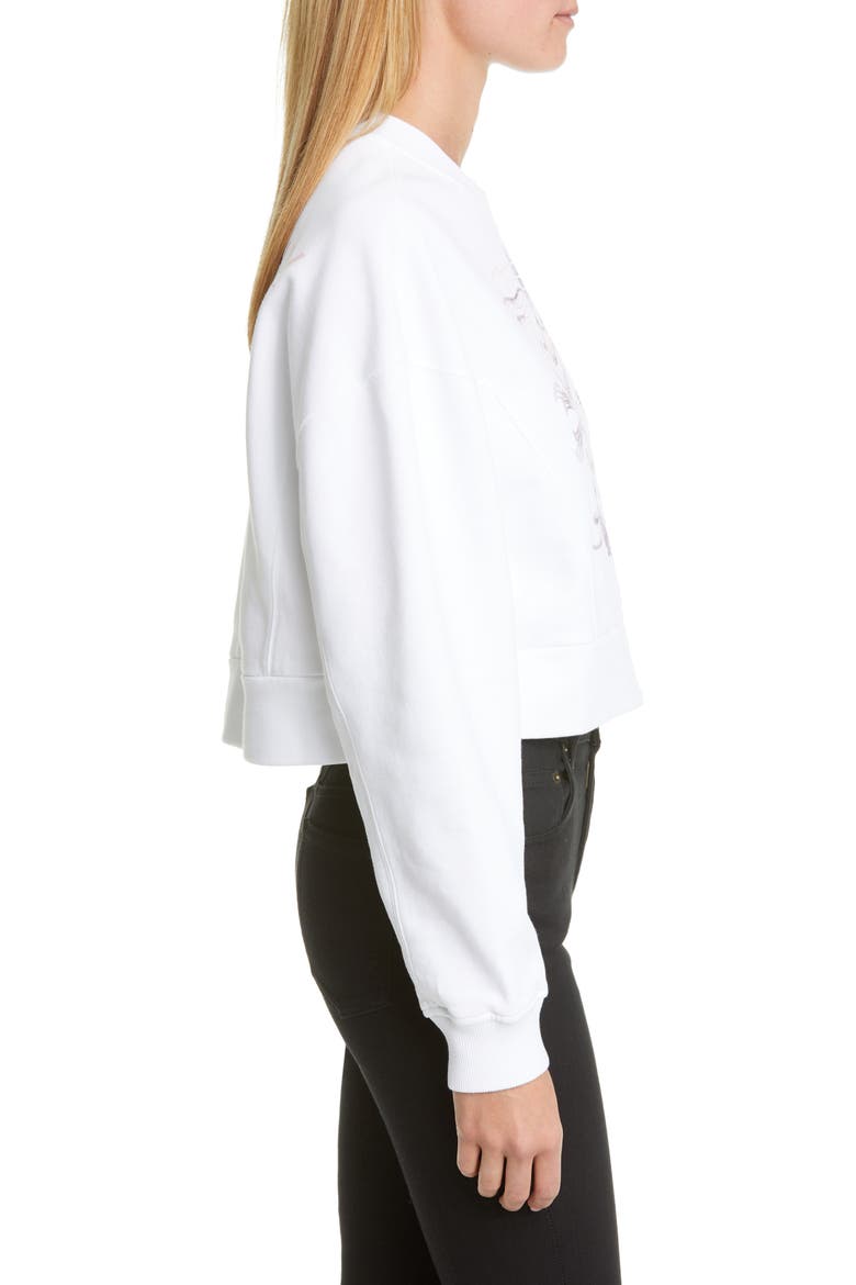 Logo Crop Sweatshirt (Nordstrom Exclusive), Alternate, color, WHITE