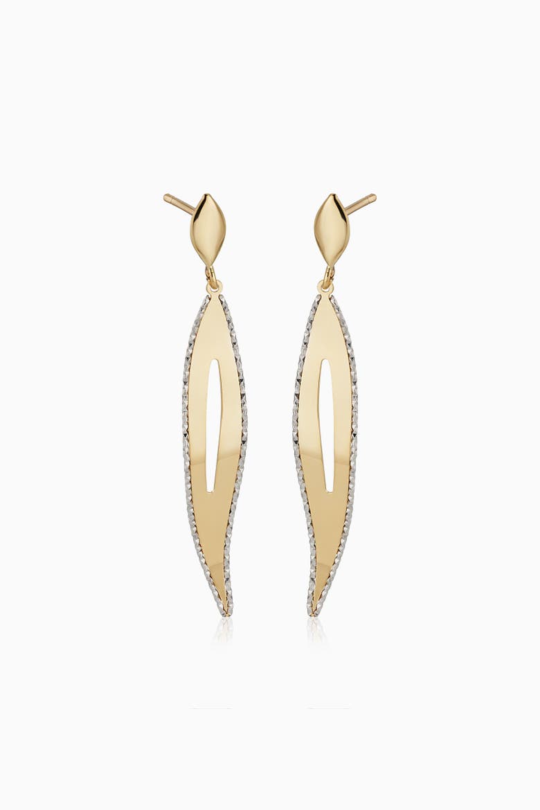 14K Yellow & White Gold Milan Drop Earrings, Alternate, color, Yellow Gold